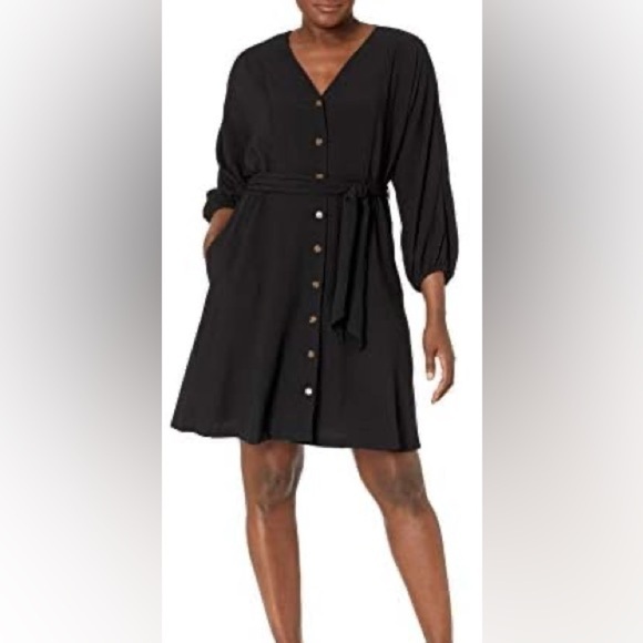 Anthropologie Button Detail Wrap Front Midi Mini Dress Green Large - Picture 1 of 7